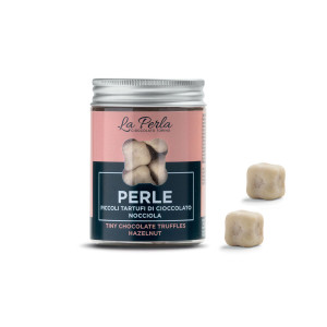 Perle Nocciola. Tartufo di cioccolato bianco con Nocciola - 50 g